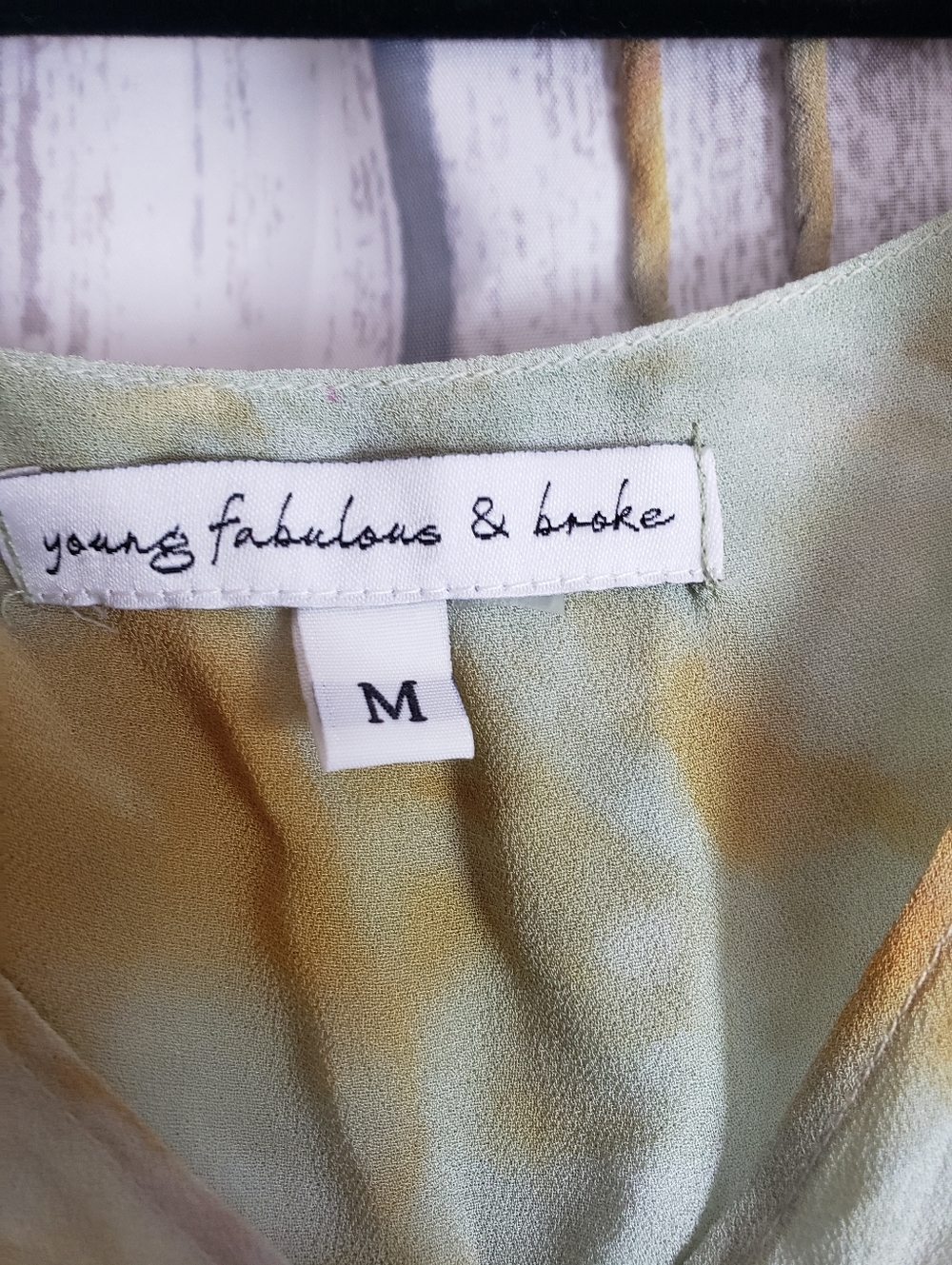 Young Fabulous & Broke Rosa mini dress green & pink tie-dye Boho Festival Medium - Picture 7 of 10